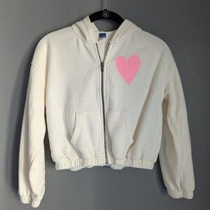 Old Navy Ivory cropped hooded sweatshirt kids size large 10/12